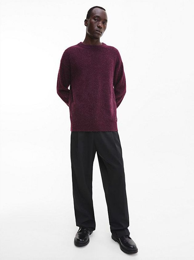 Purple Calvin Klein Relaxed Alpaca Blend Jumper Men Sweater | FNWE-45780