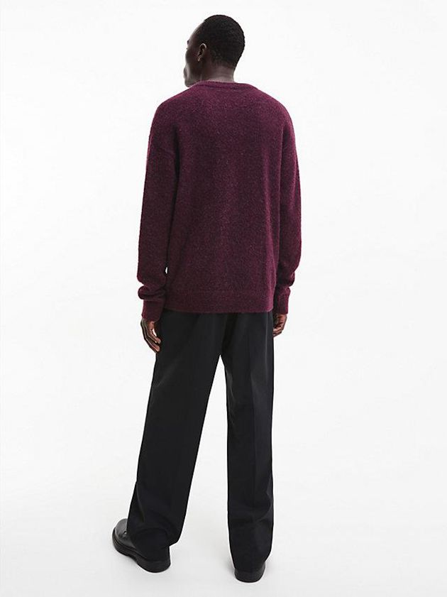 Purple Calvin Klein Relaxed Alpaca Blend Jumper Men Sweater | FNWE-45780