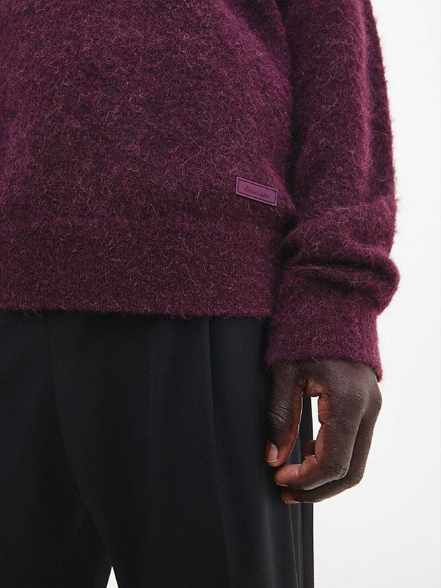 Purple Calvin Klein Relaxed Alpaca Blend Jumper Men Sweater | FNWE-45780