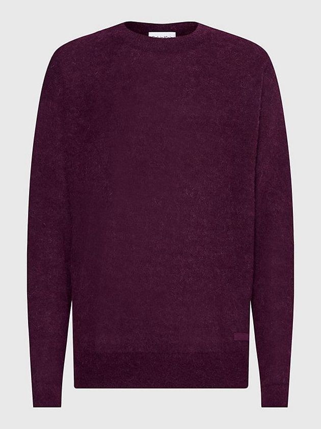 Purple Calvin Klein Relaxed Alpaca Blend Jumper Men Sweater | FNWE-45780