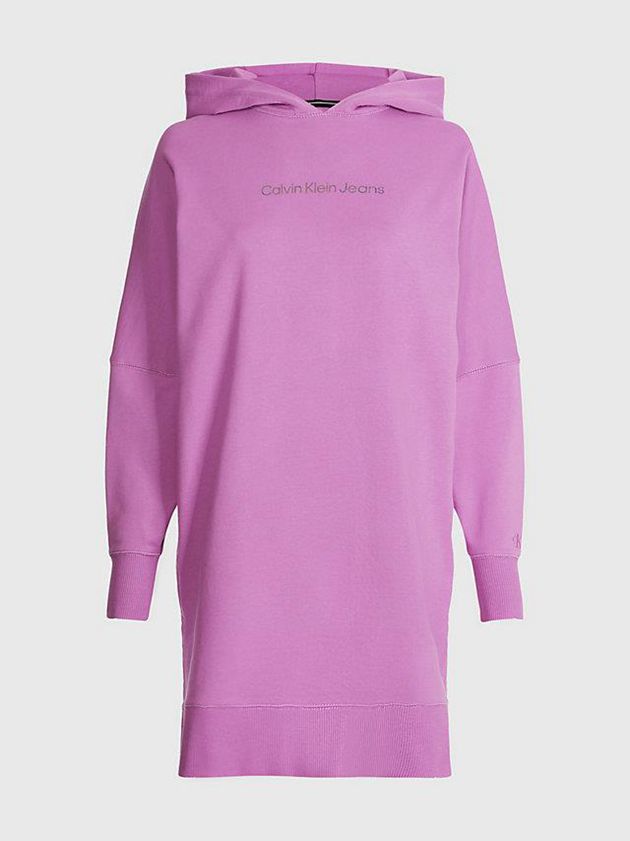 Purple Calvin Klein Relaxed Hooded Sweatshirt Women Dress | XQDB-94025