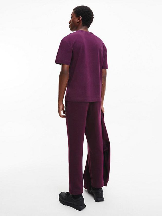 Purple Calvin Klein Relaxed Logo Men T-Shirt | AKVQ-94736