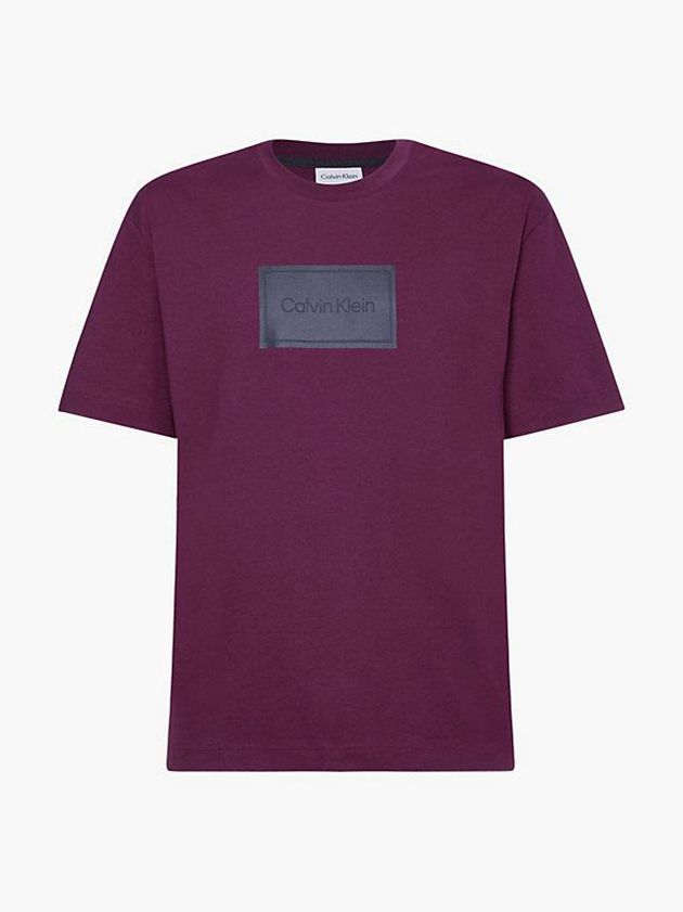 Purple Calvin Klein Relaxed Logo Men T-Shirt | AKVQ-94736