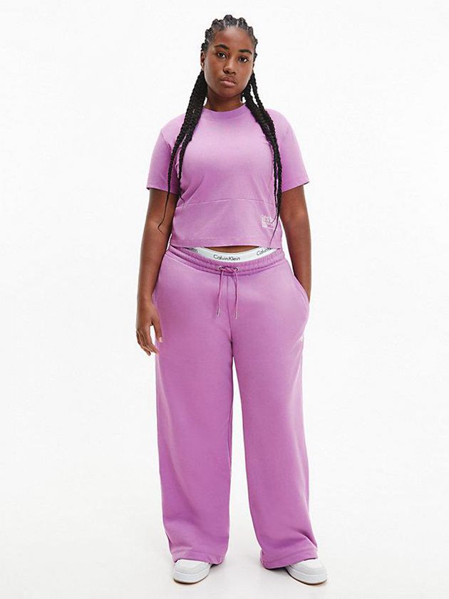 Purple Calvin Klein Relaxed Straight Women Joggers | ROSV-27830