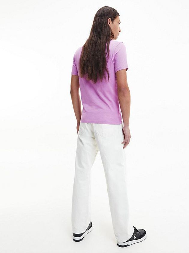 Purple Calvin Klein Slim Monogram Men T-Shirt | DQON-15790