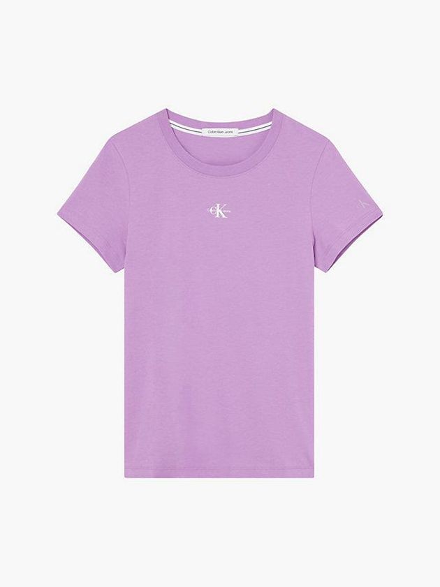 Purple Calvin Klein Slim Organic Cotton Women T-Shirt | MZGC-81934