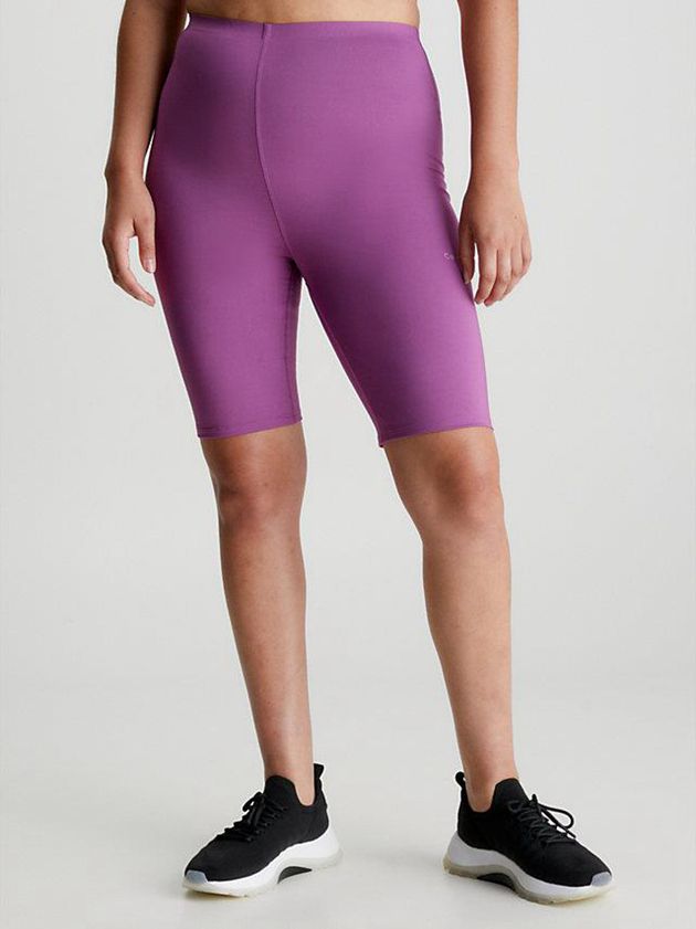 Purple Calvin Klein Tight Pocket Gym Women Shorts | CRQK-92654