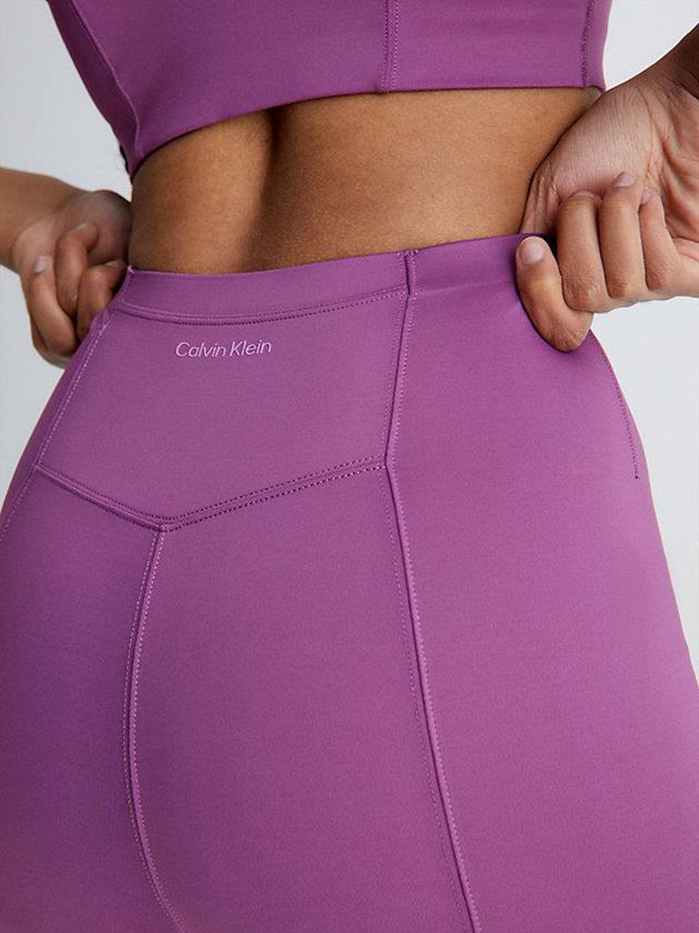 Purple Calvin Klein Tight Pocket Gym Women Shorts | CRQK-92654