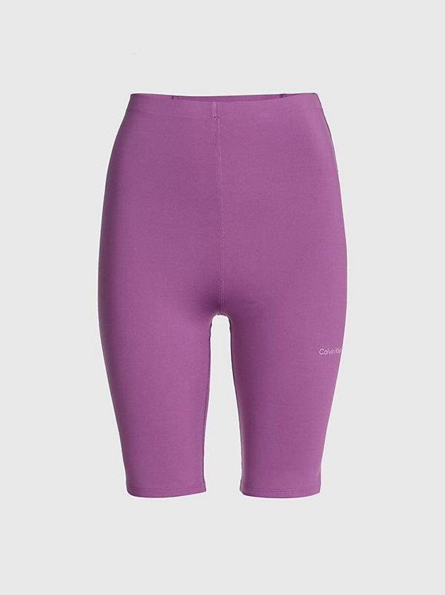 Purple Calvin Klein Tight Pocket Gym Women Shorts | CRQK-92654