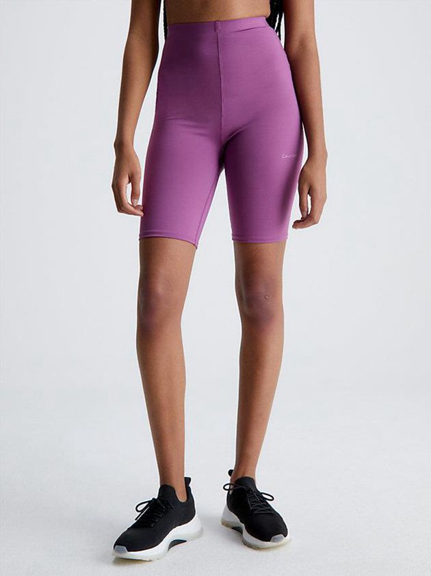 Purple Calvin Klein Tight Pocket Gym Women Shorts | CRQK-92654