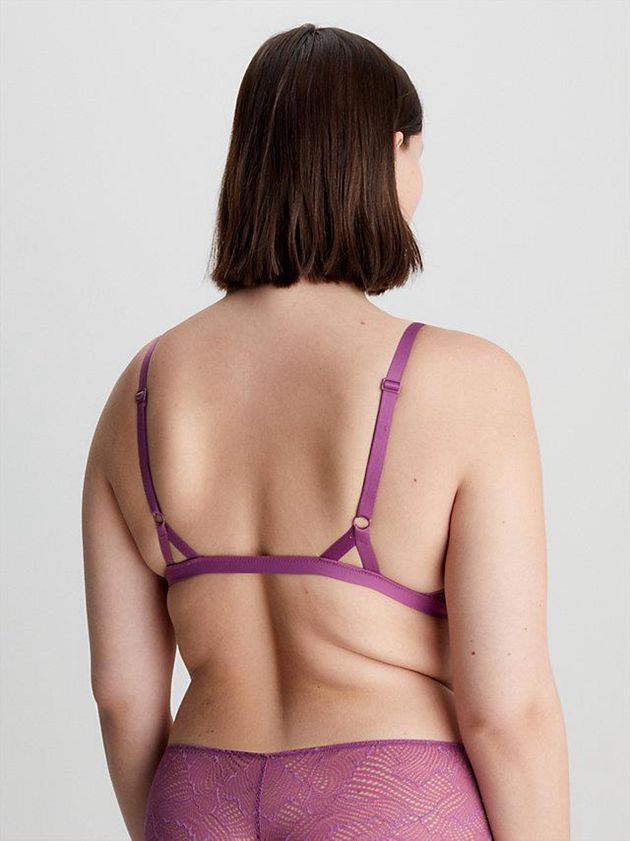 Purple Calvin Klein Triangle - Geo Lace Women Bra | PECG-86950