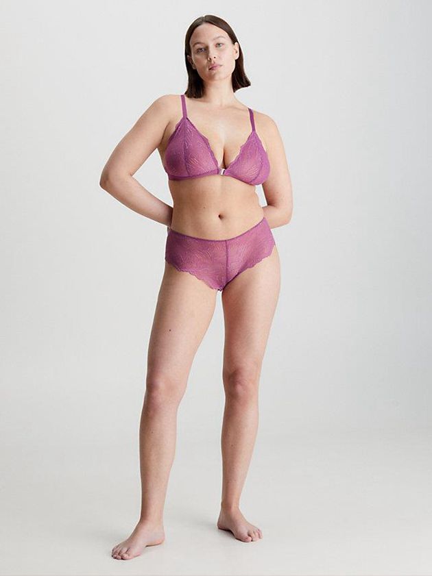 Purple Calvin Klein Triangle - Geo Lace Women Bra | PECG-86950