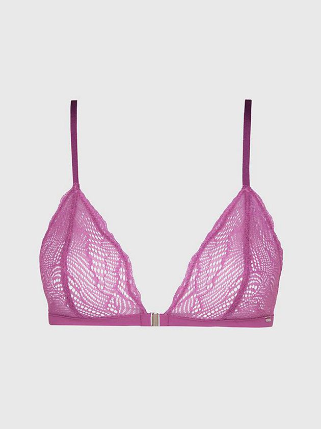 Purple Calvin Klein Triangle - Geo Lace Women Bra | PECG-86950