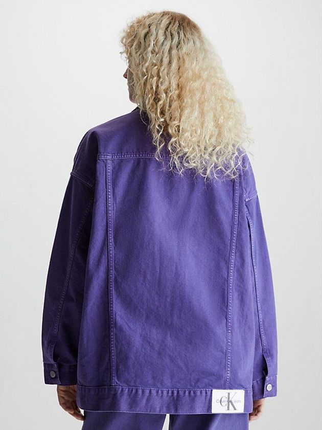 Purple Calvin Klein Unisex Oversized Denim Men Jacket | MPGJ-29815