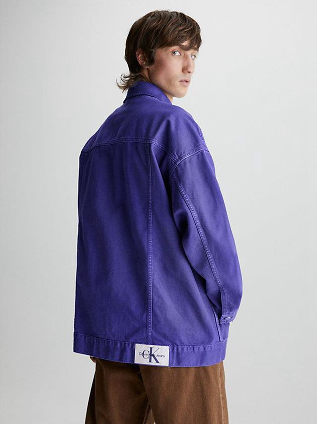 Purple Calvin Klein Unisex Oversized Denim Men Jacket | MPGJ-29815