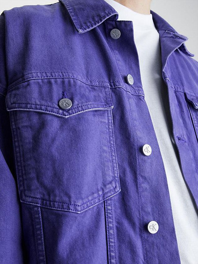 Purple Calvin Klein Unisex Oversized Denim Men Jacket | MPGJ-29815
