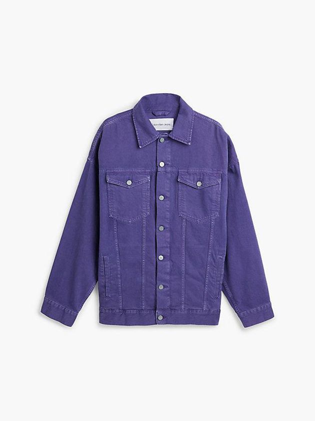 Purple Calvin Klein Unisex Oversized Denim Men Jacket | MPGJ-29815