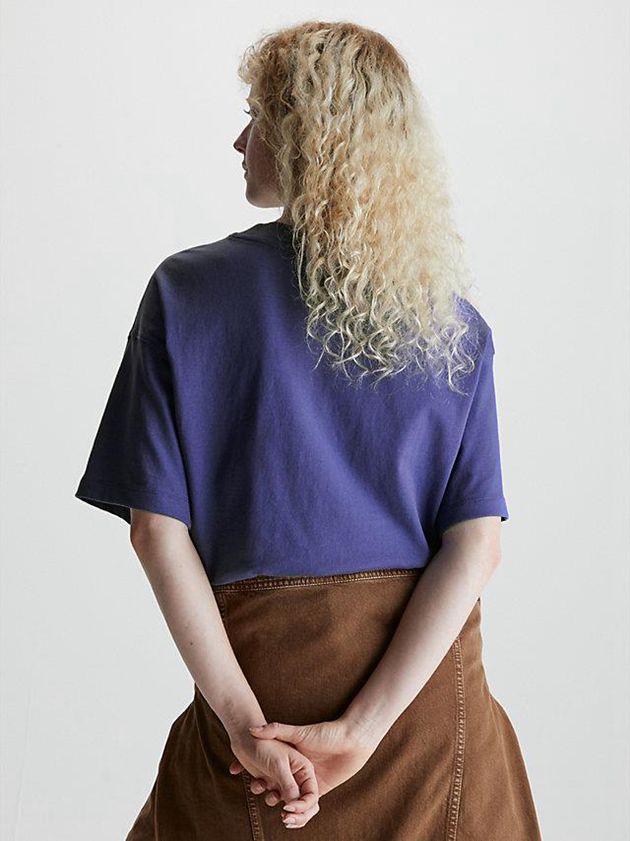 Purple Calvin Klein Unisex Oversized Women T-Shirt | FTMJ-93728