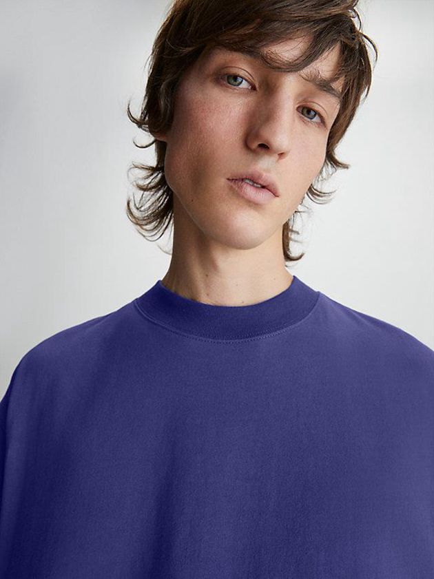 Purple Calvin Klein Unisex Oversized Women T-Shirt | FTMJ-93728
