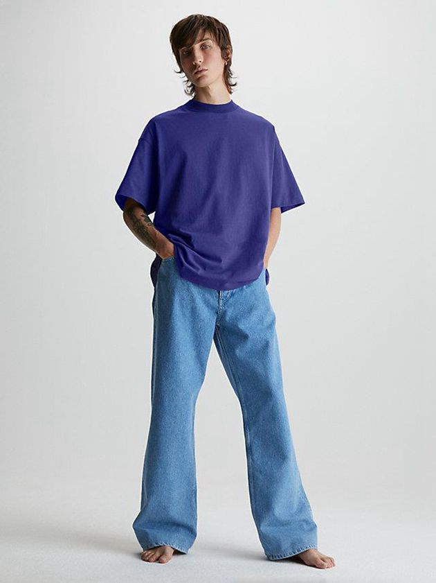 Purple Calvin Klein Unisex Oversized Women T-Shirt | FTMJ-93728