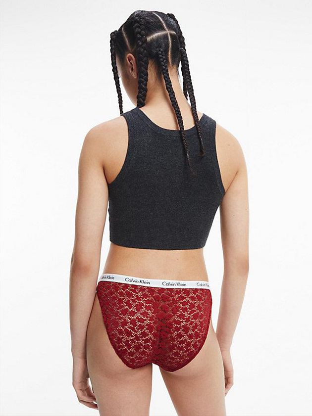 Red Calvin Klein 3 Pack Bikini - Carousel Women Briefs | MDCQ-87216