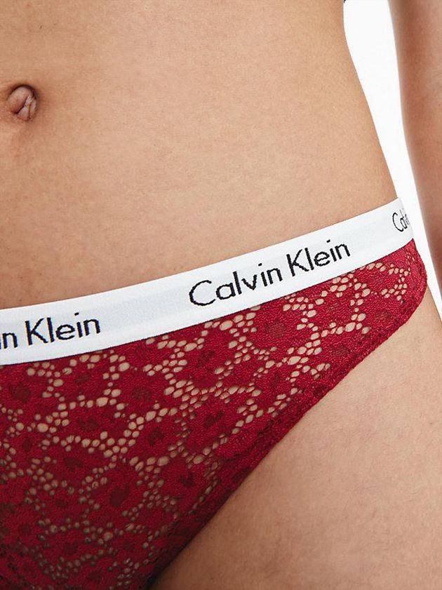 Red Calvin Klein 3 Pack Bikini - Carousel Women Briefs | MDCQ-87216