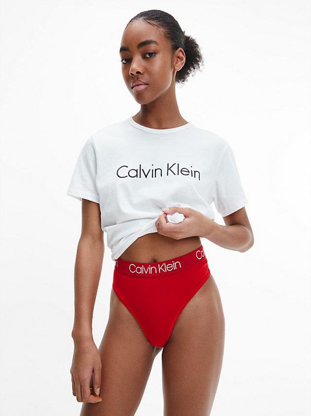 Red Calvin Klein 3 Pack High Waisted - Body Women Thong | INOP-24530