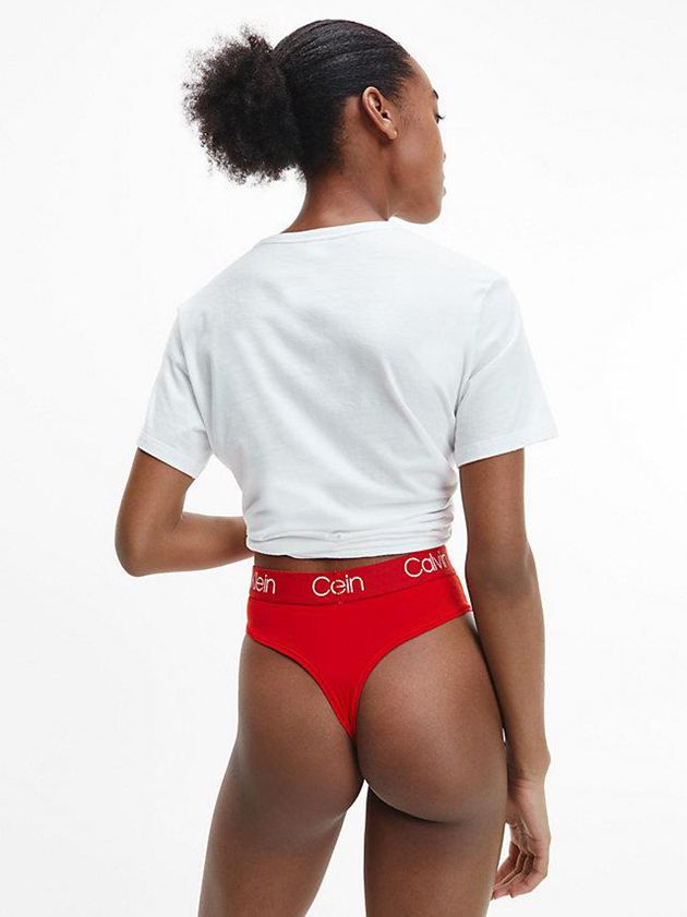 Red Calvin Klein 3 Pack High Waisted - Body Women Thong | INOP-24530