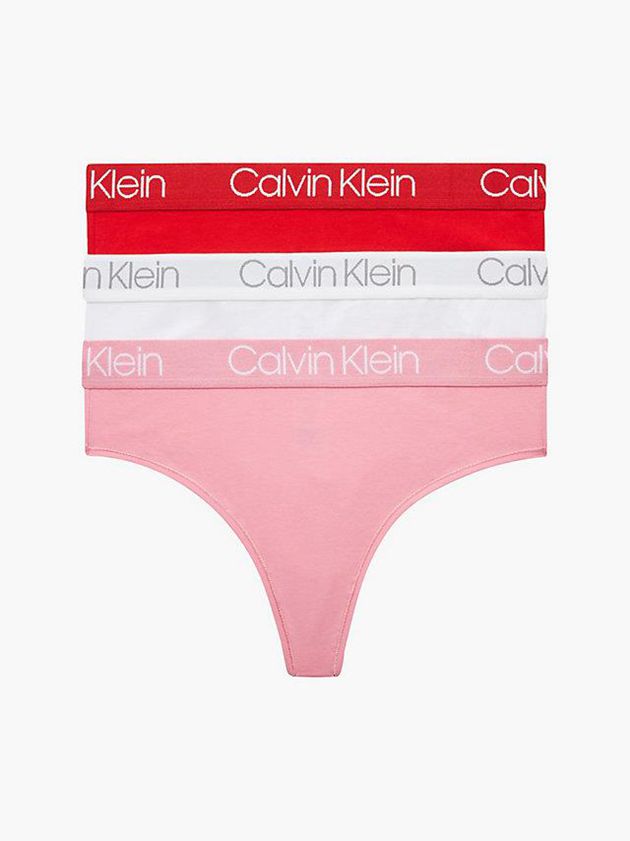 Red Calvin Klein 3 Pack High Waisted - Body Women Thong | INOP-24530