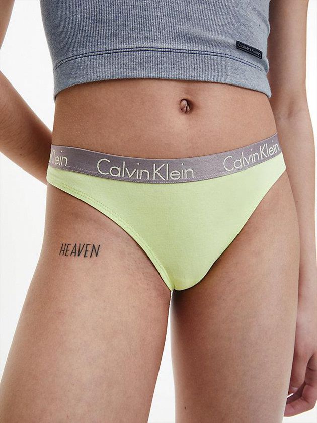 Red Calvin Klein 3 Pack - Radiant Cotton Women Thong | FVMK-78013