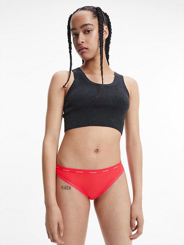 Red Calvin Klein Bikini - Bottoms Up Women Briefs | PDMO-19870