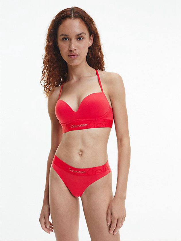 Red Calvin Klein Bikini - Embossed Icon Women Briefs | OUGK-83724