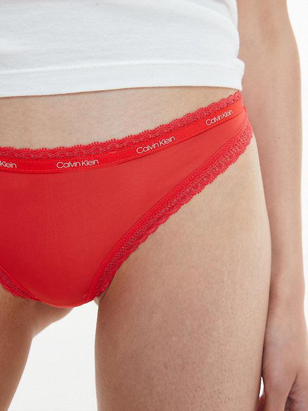 Red Calvin Klein Bottoms Up Women Thong | SOEP-24736