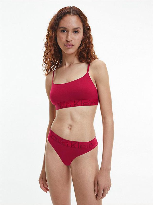 Red Calvin Klein Embossed Icon Women Bra | CWVX-45896