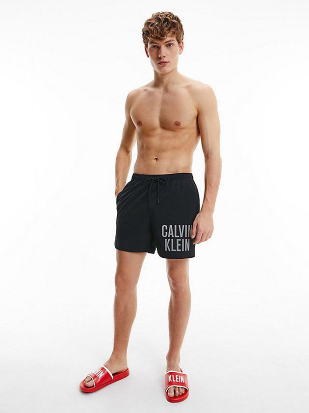 Red Calvin Klein Logo Sliders Men Slippers | TGUX-47026