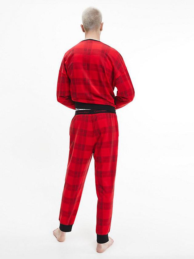 Red Calvin Klein Lounge Men Sweatshirt | HTRK-63970