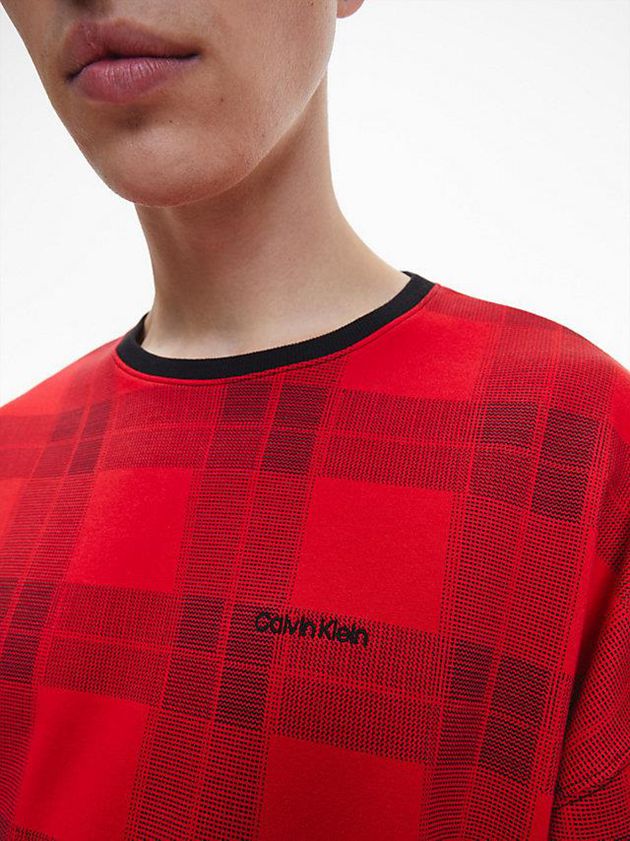 Red Calvin Klein Lounge Men Sweatshirt | HTRK-63970