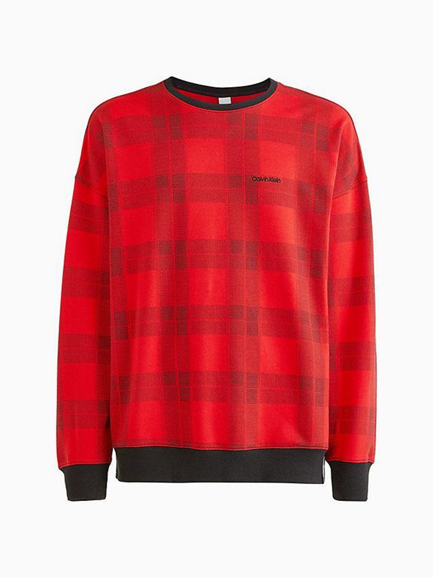 Red Calvin Klein Lounge Men Sweatshirt | HTRK-63970