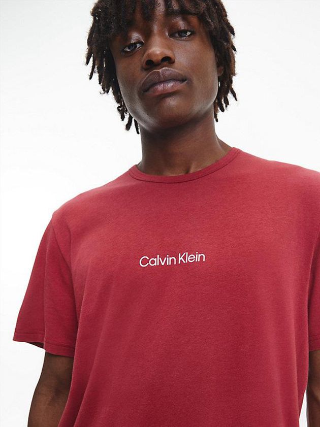 Red Calvin Klein Lounge - Modern Structure Men T-Shirt | HUKV-40136