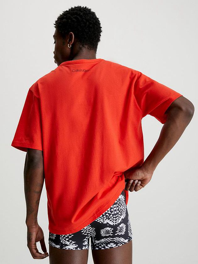 Red Calvin Klein Organic Cotton Lounge - Ck96 Men T-Shirt | BXIZ-61049