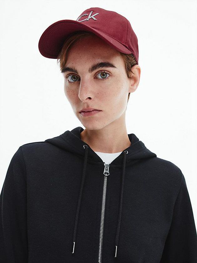 Red Calvin Klein Organic Cotton Twill Women Cap | AHKM-19452
