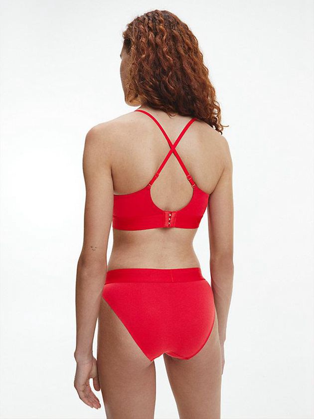 Red Calvin Klein Push Up - Embossed Icon Women Bra | LWXT-10487