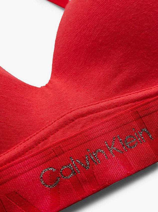 Red Calvin Klein Push Up - Embossed Icon Women Bra | LWXT-10487