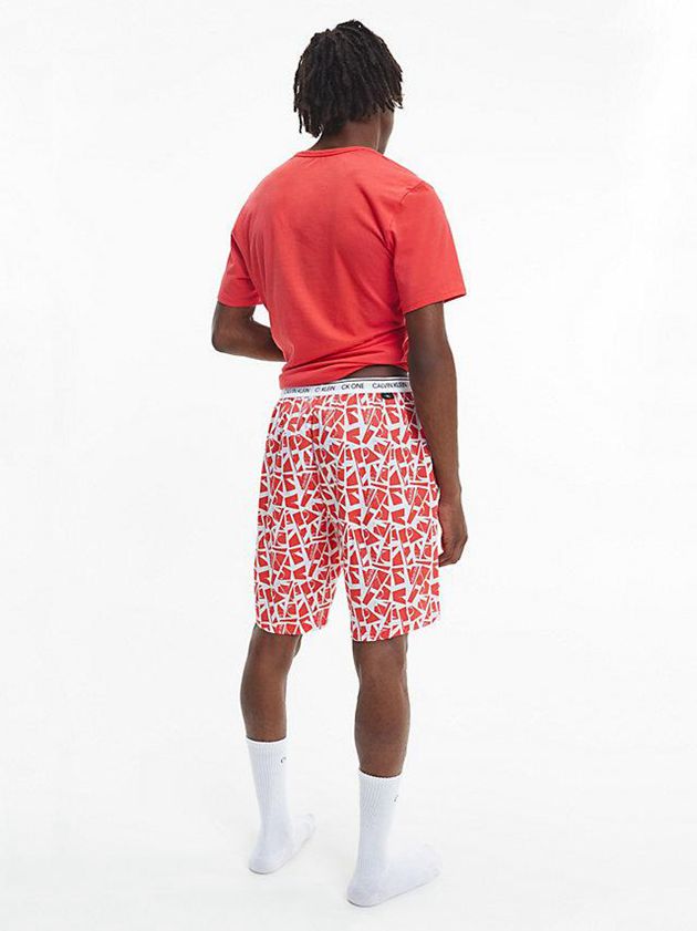 Red Calvin Klein Pyjama Set - CK One Men Shorts | VZTW-73941