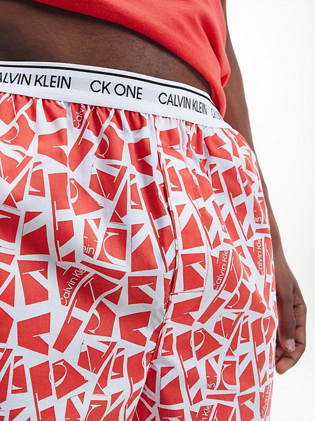 Red Calvin Klein Pyjama Set - CK One Men Shorts | VZTW-73941