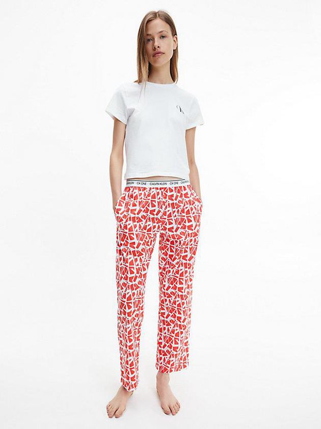 Red Calvin Klein Pyjama - CK One Women Pants | UVXN-61750