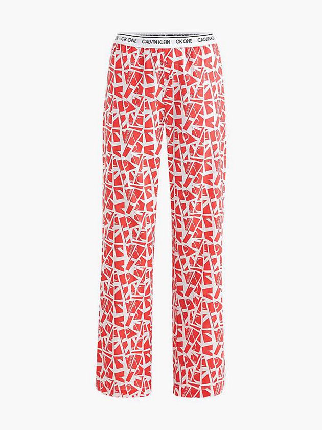 Red Calvin Klein Pyjama - CK One Women Pants | UVXN-61750