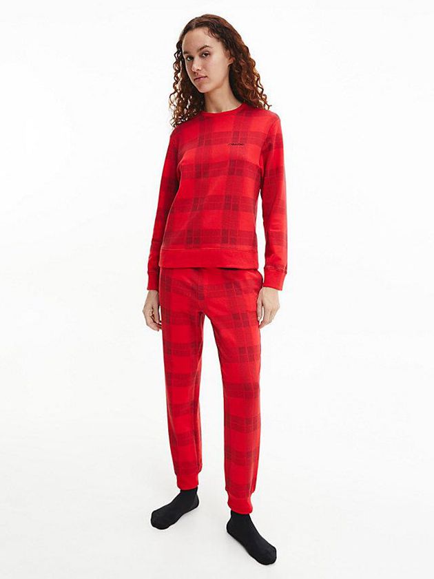 Red Calvin Klein Pyjama - Modern Cotton Women Top | QBPA-89514
