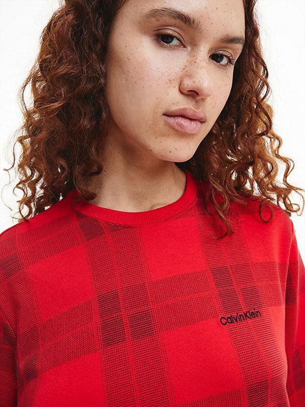 Red Calvin Klein Pyjama - Modern Cotton Women Top | QBPA-89514
