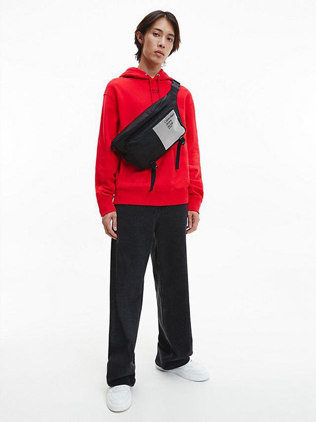 Red Calvin Klein Relaxed Men Hoodie | SLPJ-60273